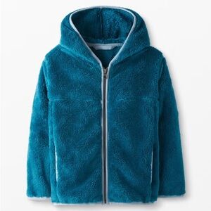 Hanna Andersson Marshmallow Fleece Hooded Jacket teal size 10